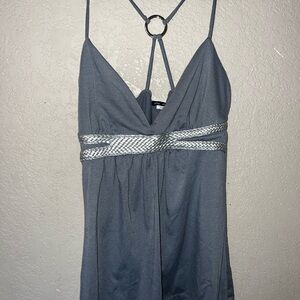 Gray tank Top with Silver Accents
